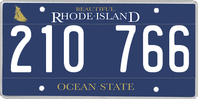 RI license plate 210766