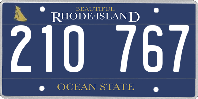RI license plate 210767