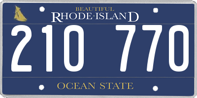 RI license plate 210770