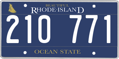 RI license plate 210771