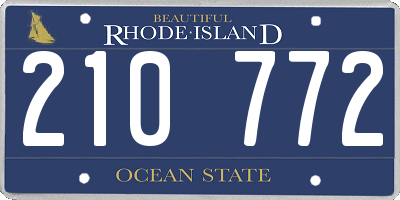 RI license plate 210772