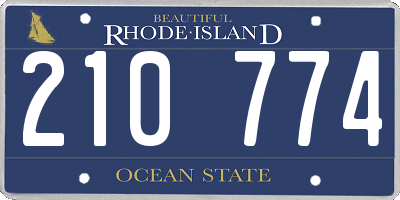 RI license plate 210774