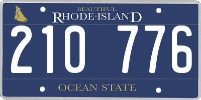 RI license plate 210776
