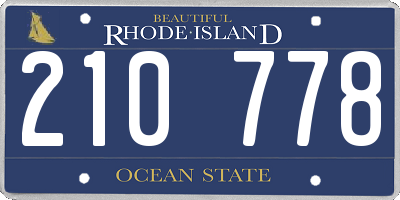 RI license plate 210778