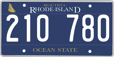 RI license plate 210780
