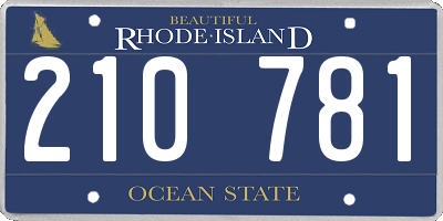 RI license plate 210781