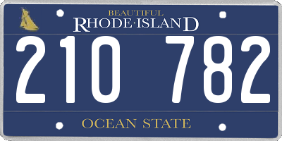 RI license plate 210782