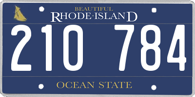 RI license plate 210784