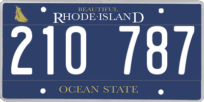 RI license plate 210787
