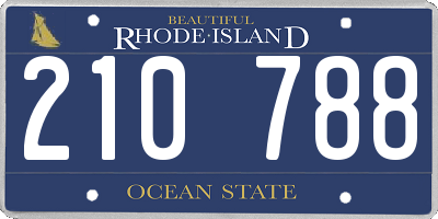 RI license plate 210788