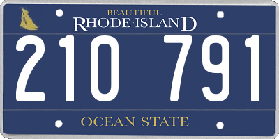 RI license plate 210791