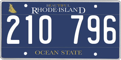 RI license plate 210796