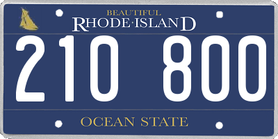 RI license plate 210800