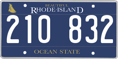 RI license plate 210832