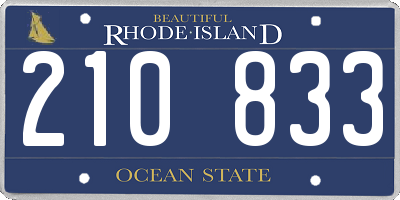 RI license plate 210833