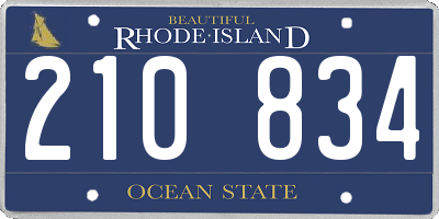 RI license plate 210834
