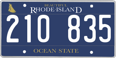 RI license plate 210835