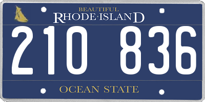 RI license plate 210836