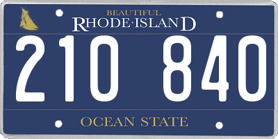 RI license plate 210840