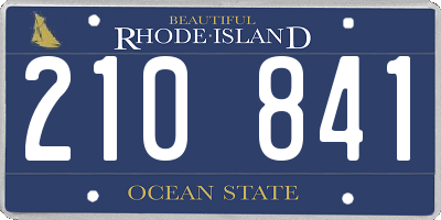 RI license plate 210841