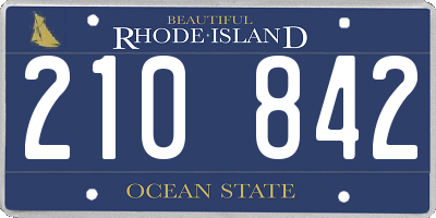 RI license plate 210842