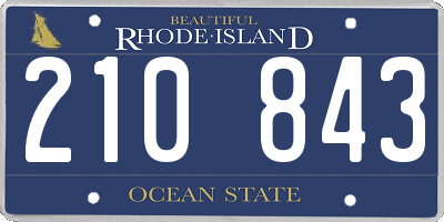 RI license plate 210843