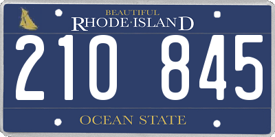 RI license plate 210845