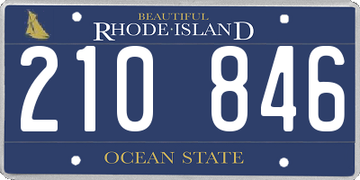 RI license plate 210846