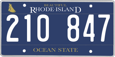 RI license plate 210847