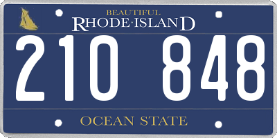 RI license plate 210848