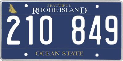 RI license plate 210849