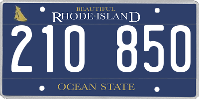 RI license plate 210850