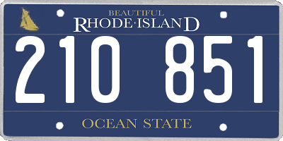 RI license plate 210851