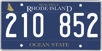 RI license plate 210852