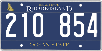 RI license plate 210854