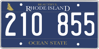 RI license plate 210855