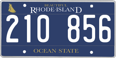 RI license plate 210856