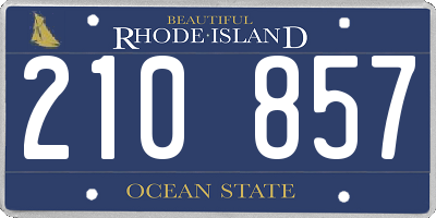 RI license plate 210857