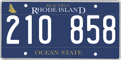 RI license plate 210858