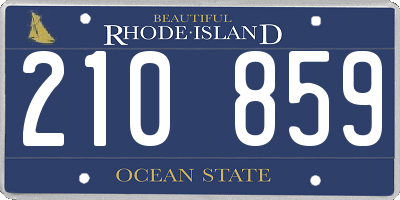 RI license plate 210859