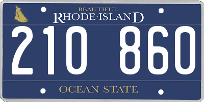 RI license plate 210860