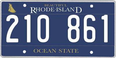 RI license plate 210861