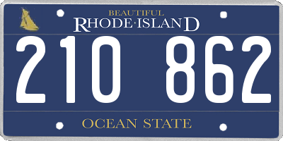 RI license plate 210862