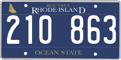 RI license plate 210863