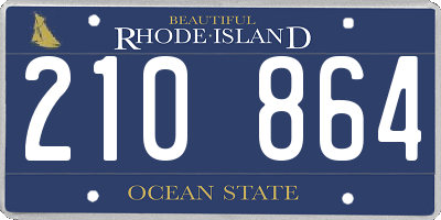 RI license plate 210864