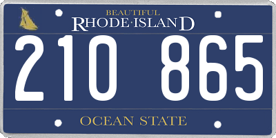 RI license plate 210865