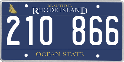 RI license plate 210866