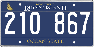 RI license plate 210867