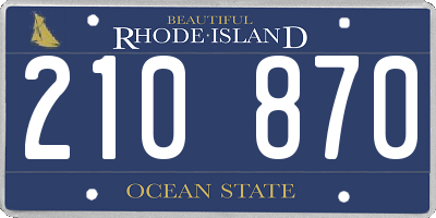 RI license plate 210870