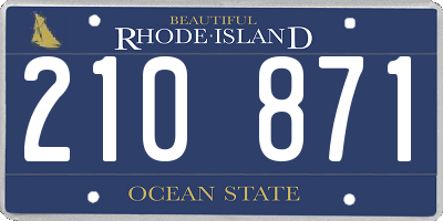 RI license plate 210871